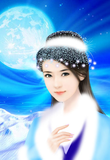 美女插画<em>月光仙子</em>