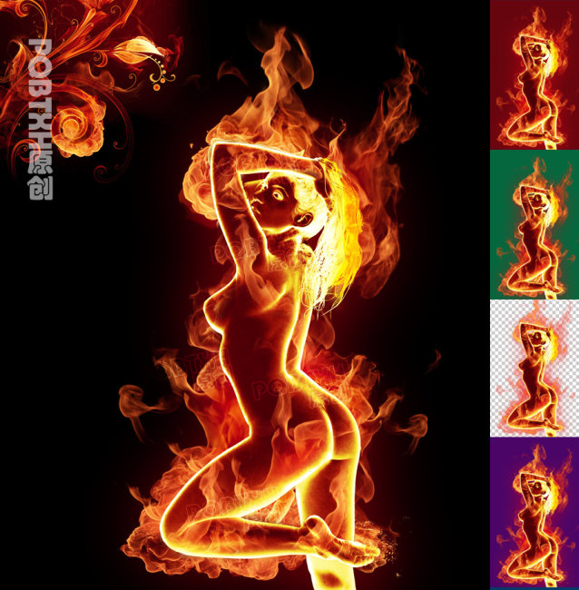 <em>高清</em>透明分层火焰<em>美女人体</em> 跳舞 舞蹈 性感 透明