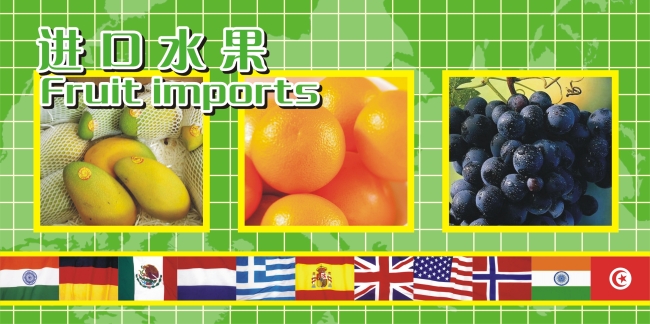 进口水果指示牌