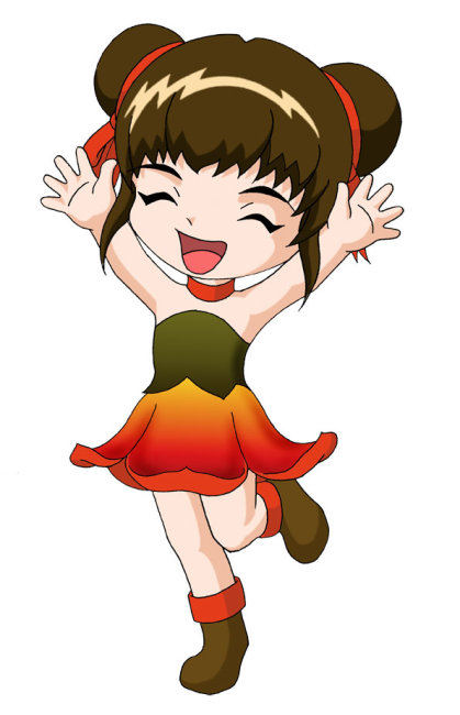 小红妹妹-卡通形象-插画|马年素材|元素|卡通