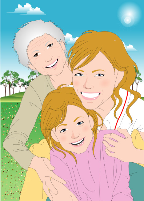 三代同堂 <em>奶奶</em>母亲<em>女儿</em>