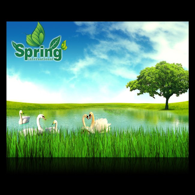 春季 吊旗 天鹅 Sping 吊旗设计