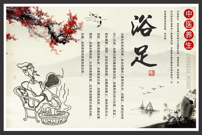 浴足足道足疗展板