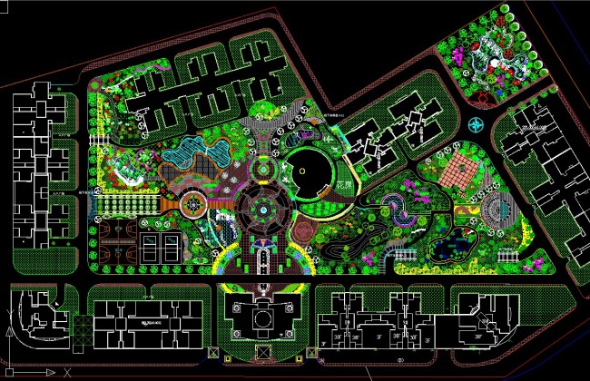 cad园林规划图-cad图纸-室内装饰|无框画|背景