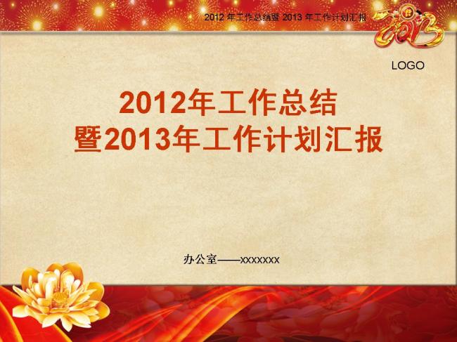 2013办公室部门工作总结-职场|团队|计划|总结ppt