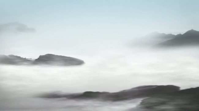 中国风水墨高山云海高清大屏幕视频素材