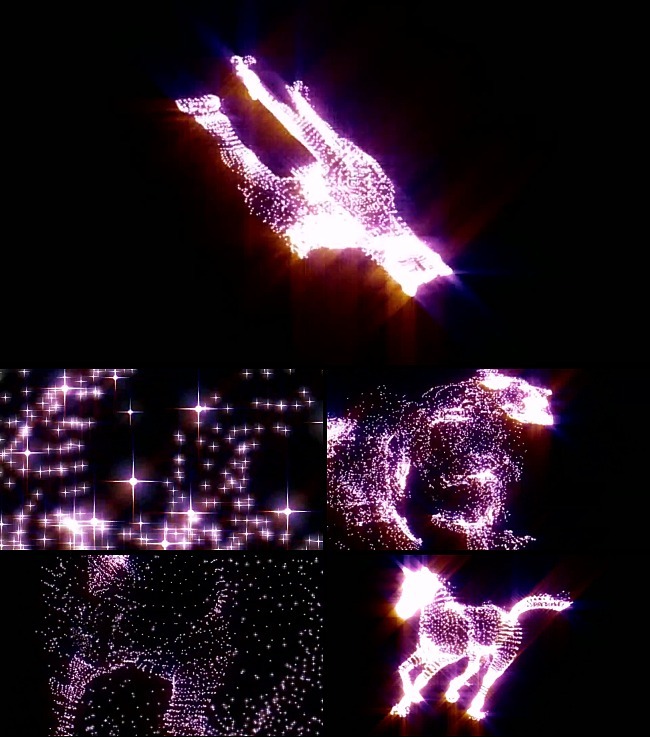 炫酷粒子光影马奔跑视频背景素材-LED视频素