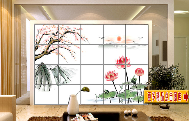 关键词:客厅 沙发 室内装饰 卧室 书房 衣柜 餐厅 形象墙 设计 背景画 电视墙 最流行 现代简约 欧式 艺术玻璃 瓷砖 装饰画 中式 图片库 装修图片 水墨画 国画 山水画 旭日东升 工笔荷花 说明:工笔山水风景画客厅电视背景墙