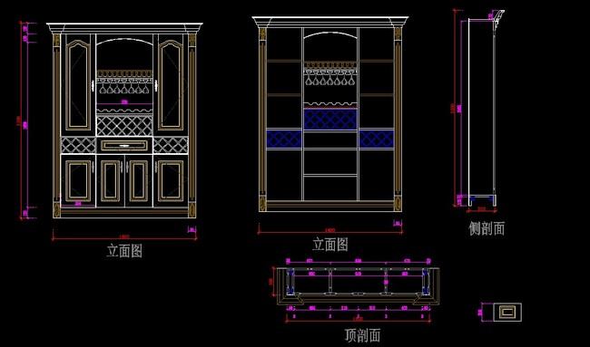 【】简欧酒柜设计图纸