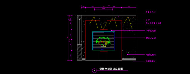 电视背景墙CAD图纸设计附带施工说明--