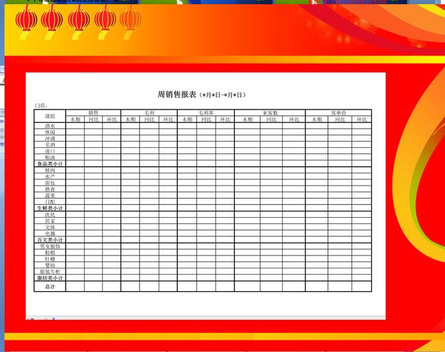超市销售报表格式