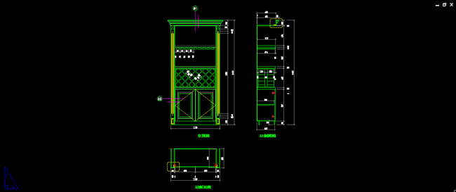 】别墅客厅餐厅酒柜设计图dwg文件下载