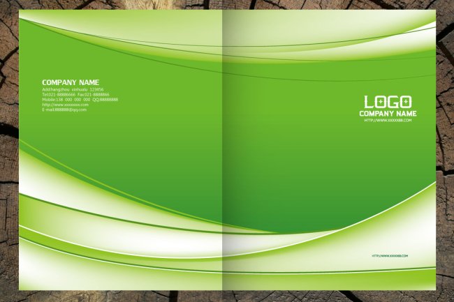 绿色矢量画册封面