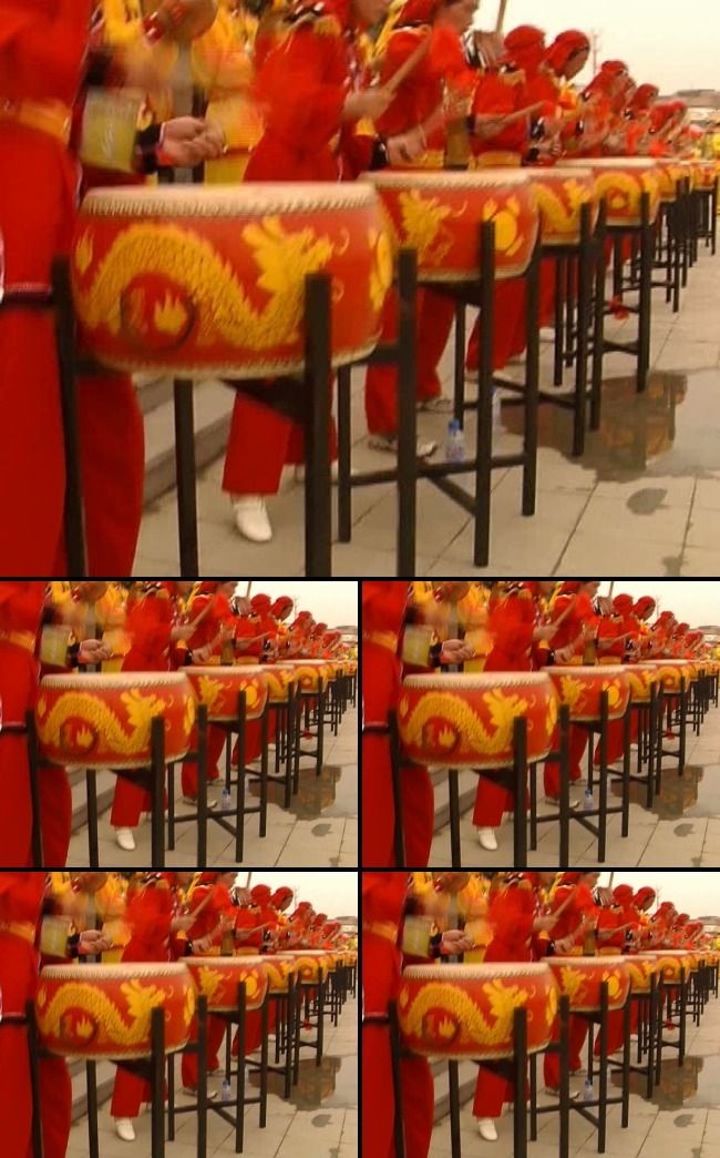 打鼓千人击鼓视频春节庆典喜庆实拍视频素材下载说明:古装人物击鼓