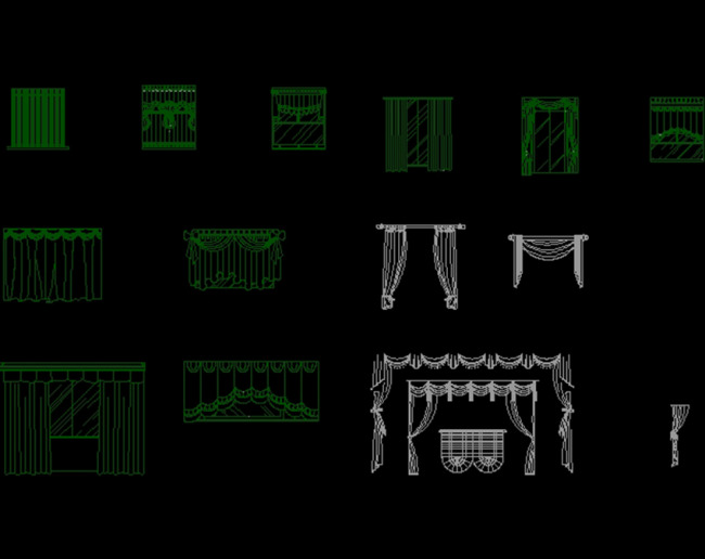 【dwg】窗帘立面图纸合集cad图纸