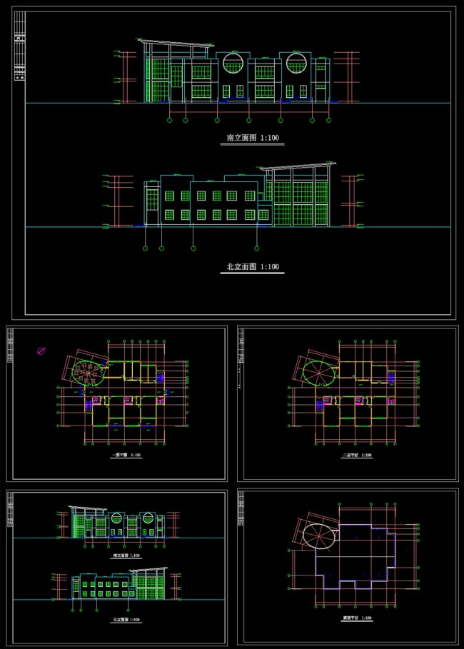 【dwg】某二層幼兒園建築設計方案圖.cad圖紙