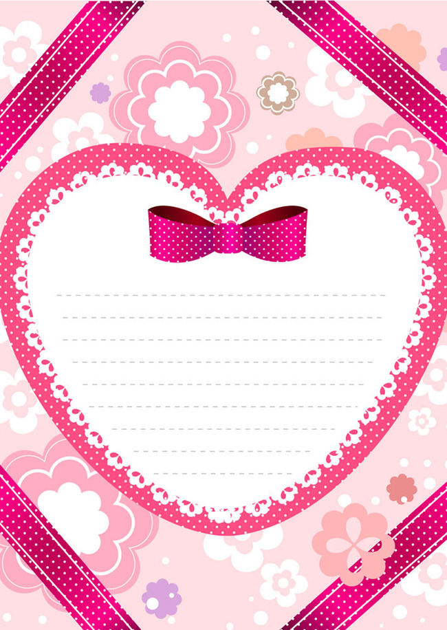 【】爱心情书信纸背景