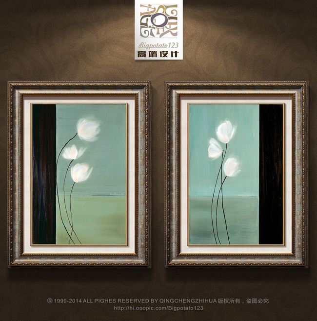 【无】现代抽象油画花卉装饰画