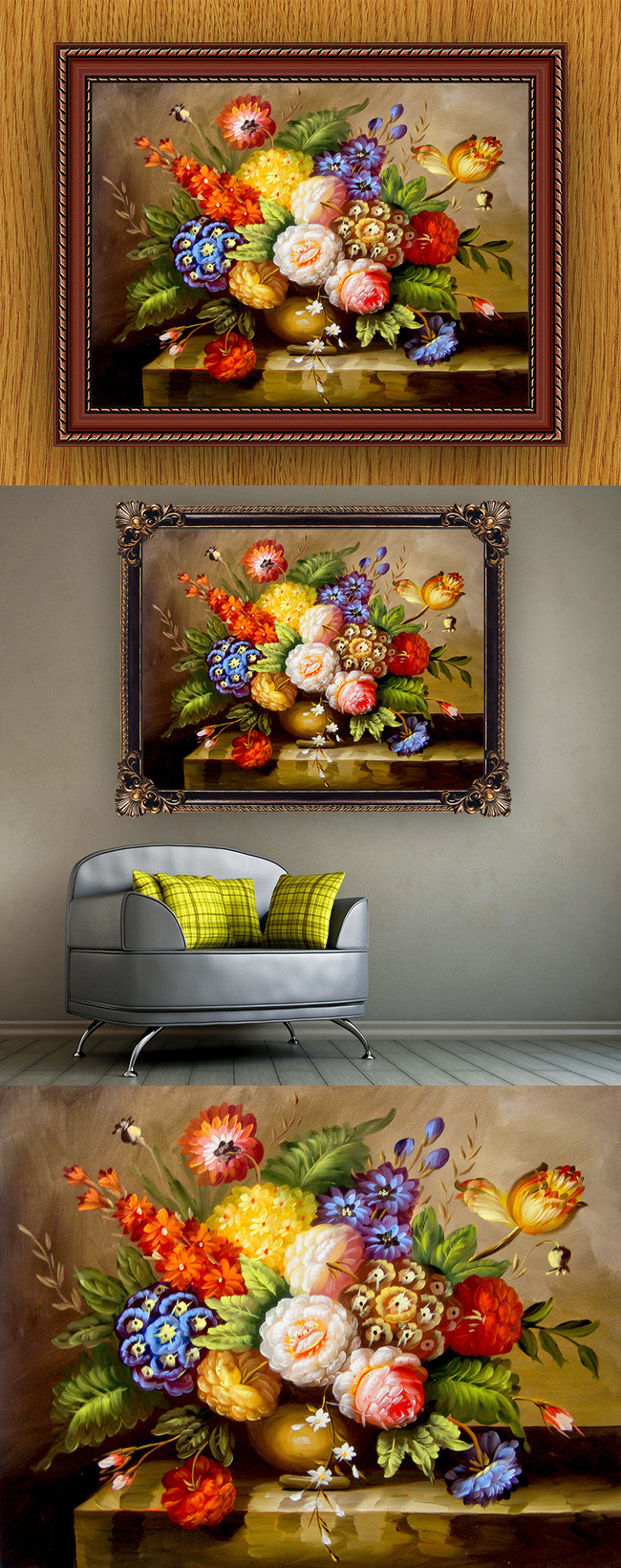 【无】高清手绘欧式古典写实风格优雅花卉油画