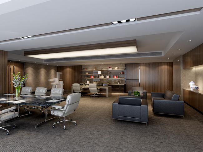 【max】公司办公室会客接待室3d模型配效果图