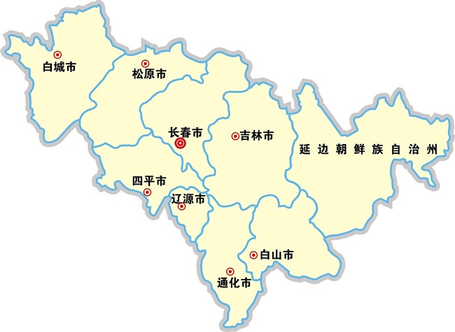 吉林省地级市地图图片