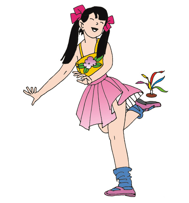 【psd】线描人物插图踢鸡毛毽子的学生2100